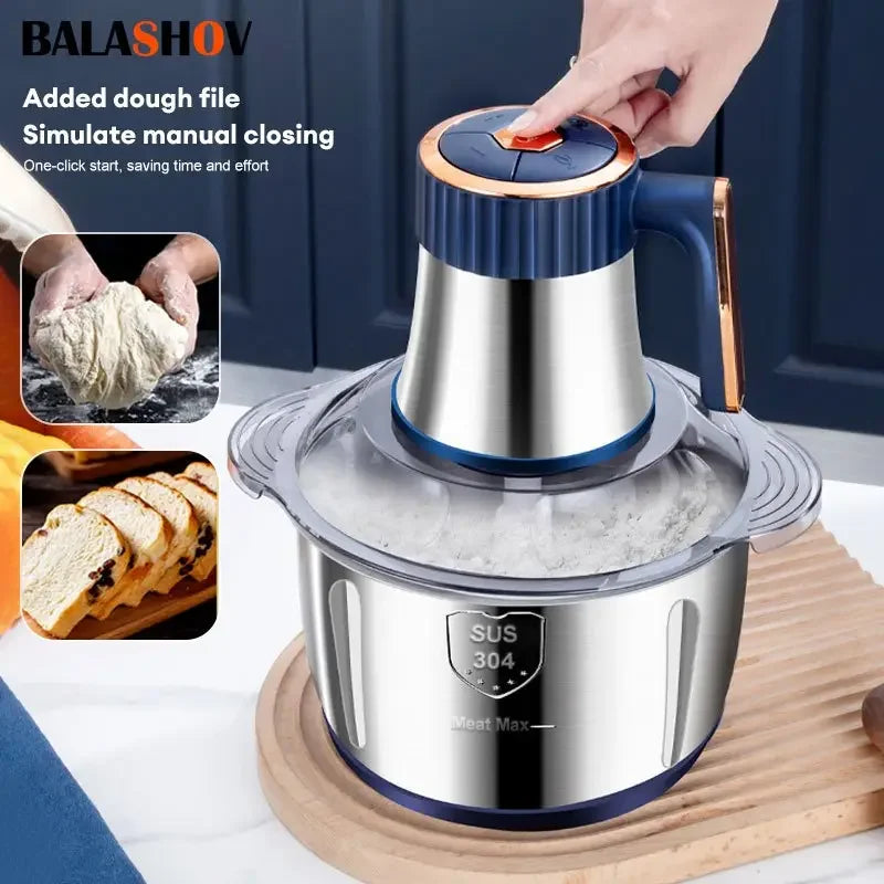 5L Multifunctional Food Processor 304 Stainless Steel Meat Grinder Chopper Slicer Blender 220V EU Plug Electric Kitchen Tool