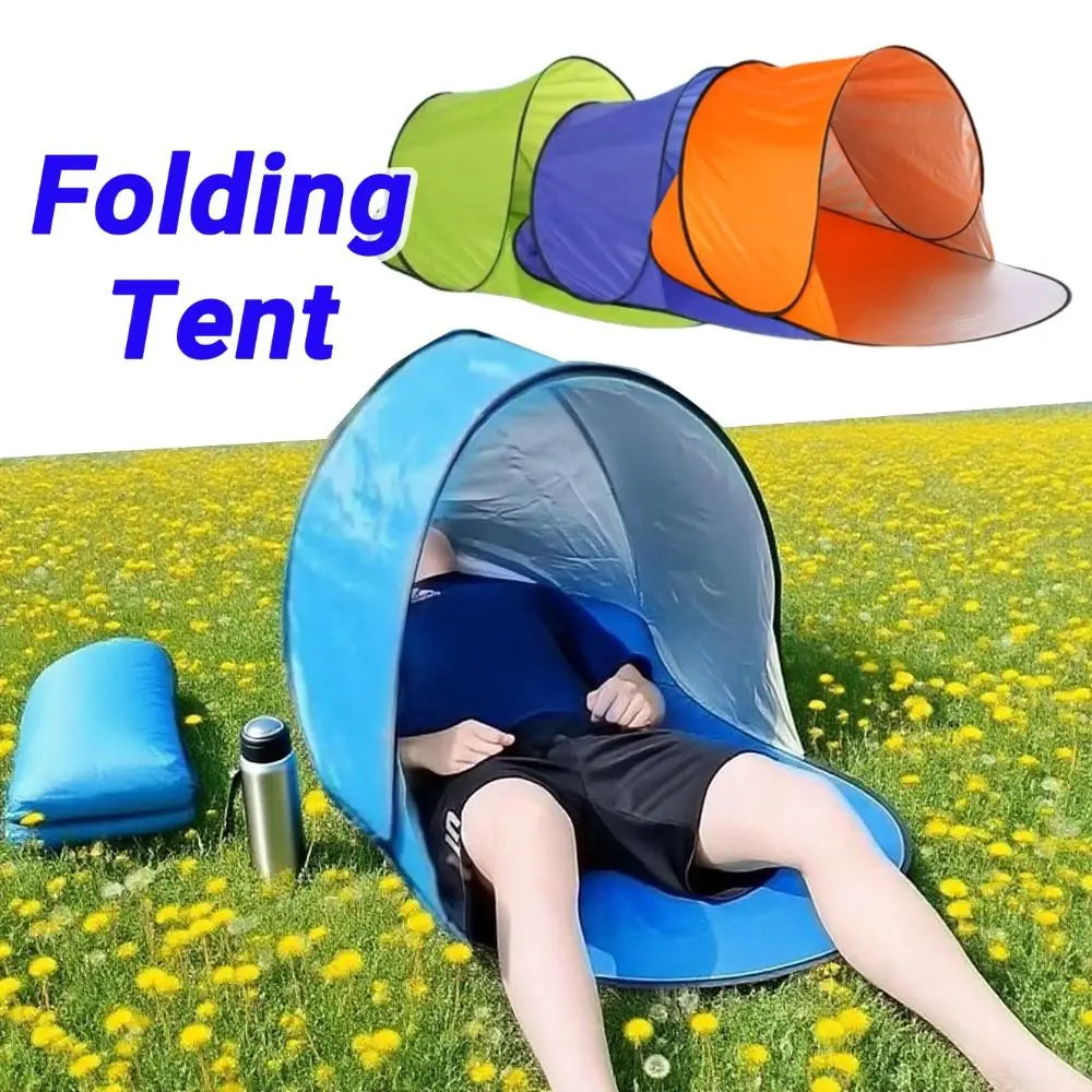 Camping Tent Silver Coated Small Folding Tent Instant Pop-up Automatic Sun Shelter Portable UV Protection Mini Beach Tent Summer