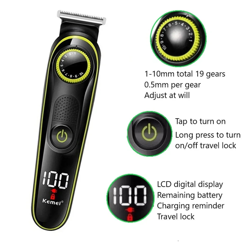 Kemei Hair Clipper Multifunctional Trimmer For Men Electric Shaver For Men's Razor Nose 5 In 1 Professional Trimmer KM-696