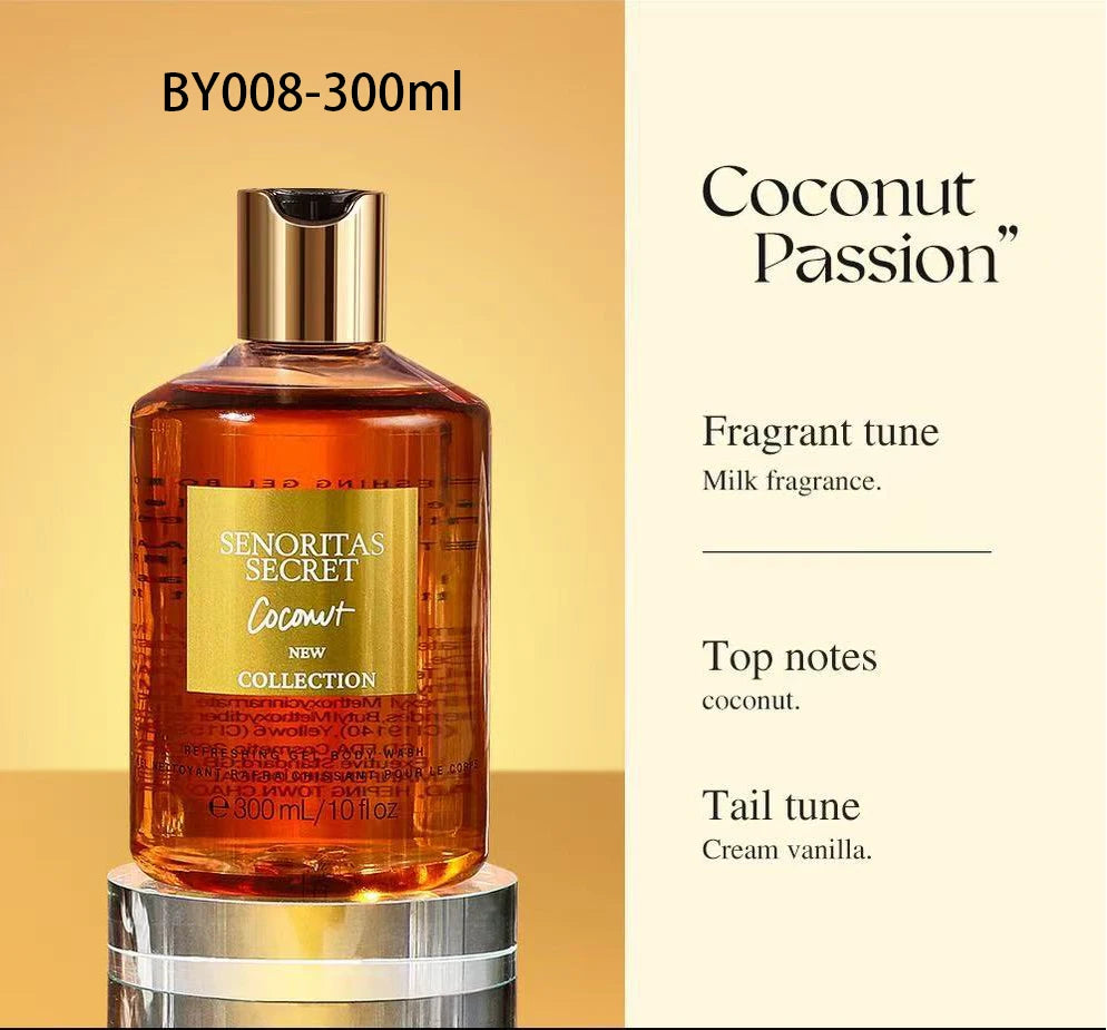 Women's Shower Gel 300ml, Fragrance Shower Gel, Velvet Petal, Water Kiss, Long-lasting Fragrance, Perfume Shower Gel