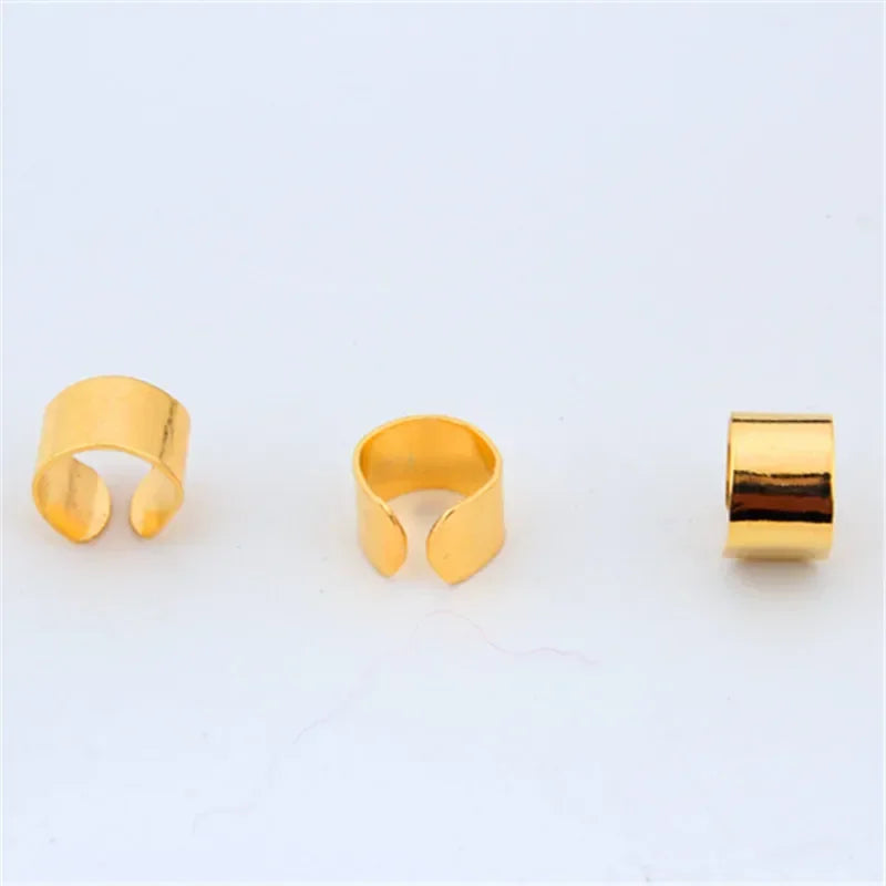 10/20pcs Hair Dreadlock Dread Beads Metal Cuff Tube Charms Hair Braid Rings Non-Piercing Ear Clip Beard Jewelry Hair Accessories