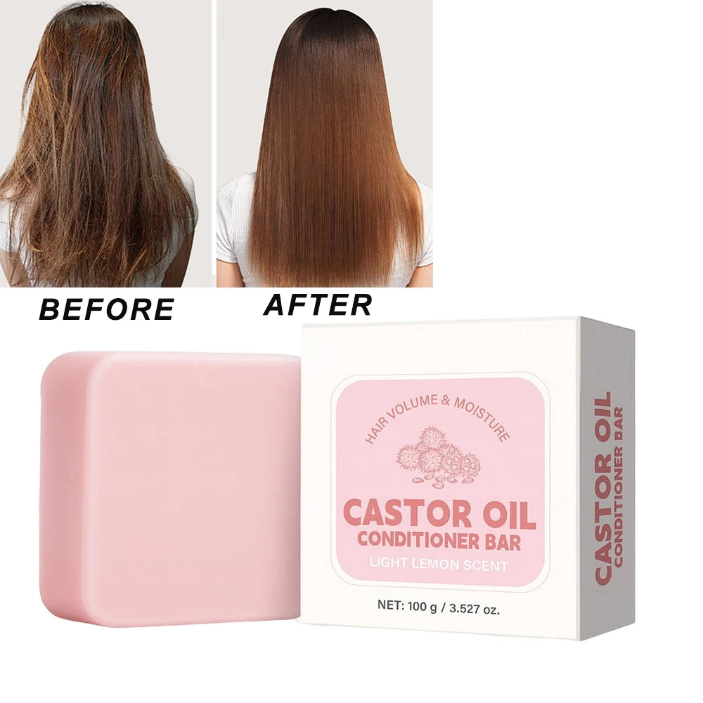 100g Castor Oil Conditioner Bar Anti-frizz Nourishing & Soothing Oil Control Conditioner for All Hair Types Hair Moisturizing