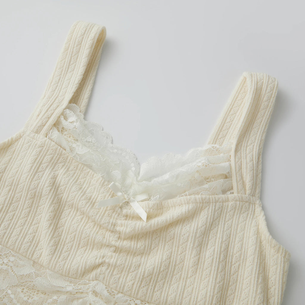 Y2k Coquette Lace Trim Crop Top Women 00s Vintage Aesthetic Grunge Slim Fit Vest Retro Cottage Tank Tops Clothes