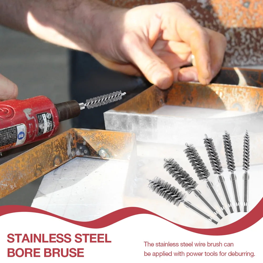3/9/15Pcs metal pipe/copper pipe cleaning brush, grinding/rust removal tools,copper wire/stainless steel drilling cleaning brush