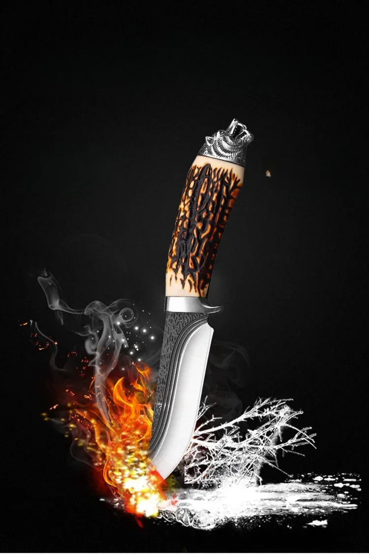 Kitchen-Friendly Meat Cutting Tool - Compact Straight Knife for Portability and High-Hardness Slicing - Ideal for Eating Meat