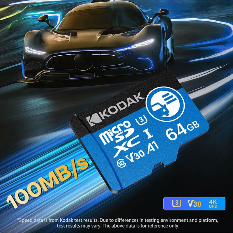 Kodak High Endurance MicroSD Card for Dash Cam Memory Card 7/24 Loop Recording SD Card Support FAT32 Format U3 V30 100Mb/s