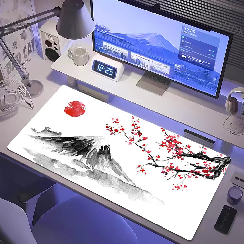 Cherry Blossoms Wrist Rest Keyboard Gaming Mouse Pad White Mousepad Pk Control Welcome Mat Desk Decorations Office Rug Keypad