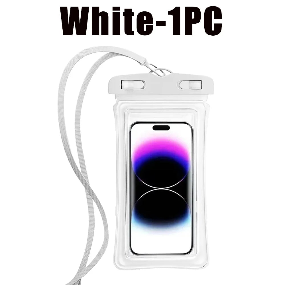 Floating Waterproof Phone Pouch Universal Water Resistant Phone Case Under 7.2 Inches Phone Dry Bag Essential for Water Sport