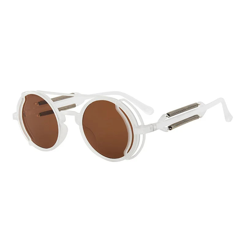 Retro Classic Steampunk Sunglasses UV400 Round Frame Design Colored Lenses Glasses Eyewear Gothic Men Women Sunglasses Steampunk