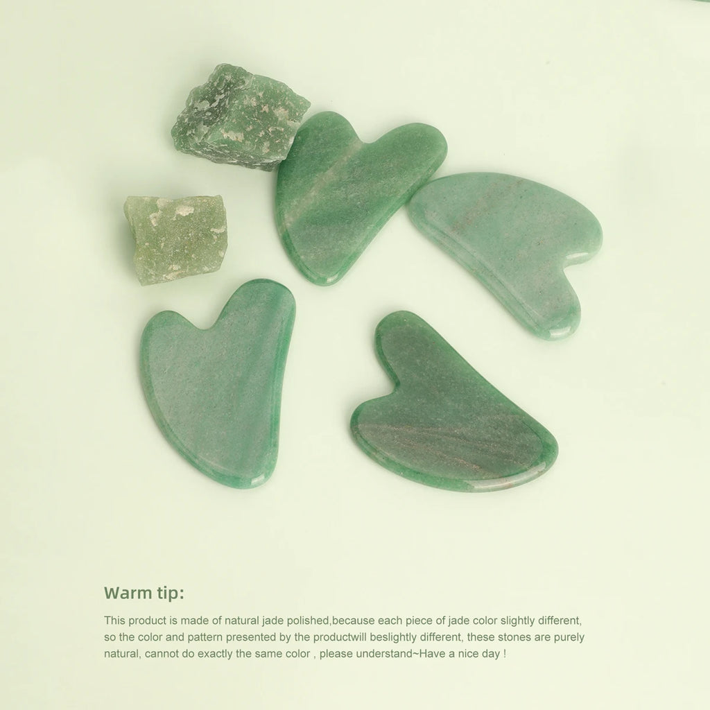 Guasha Massage Natural Stone Jade Scraper Facial Gua Sha SPA  Neck Massager for Face Lifting Wrinkle Remover Beauty Healty Tool