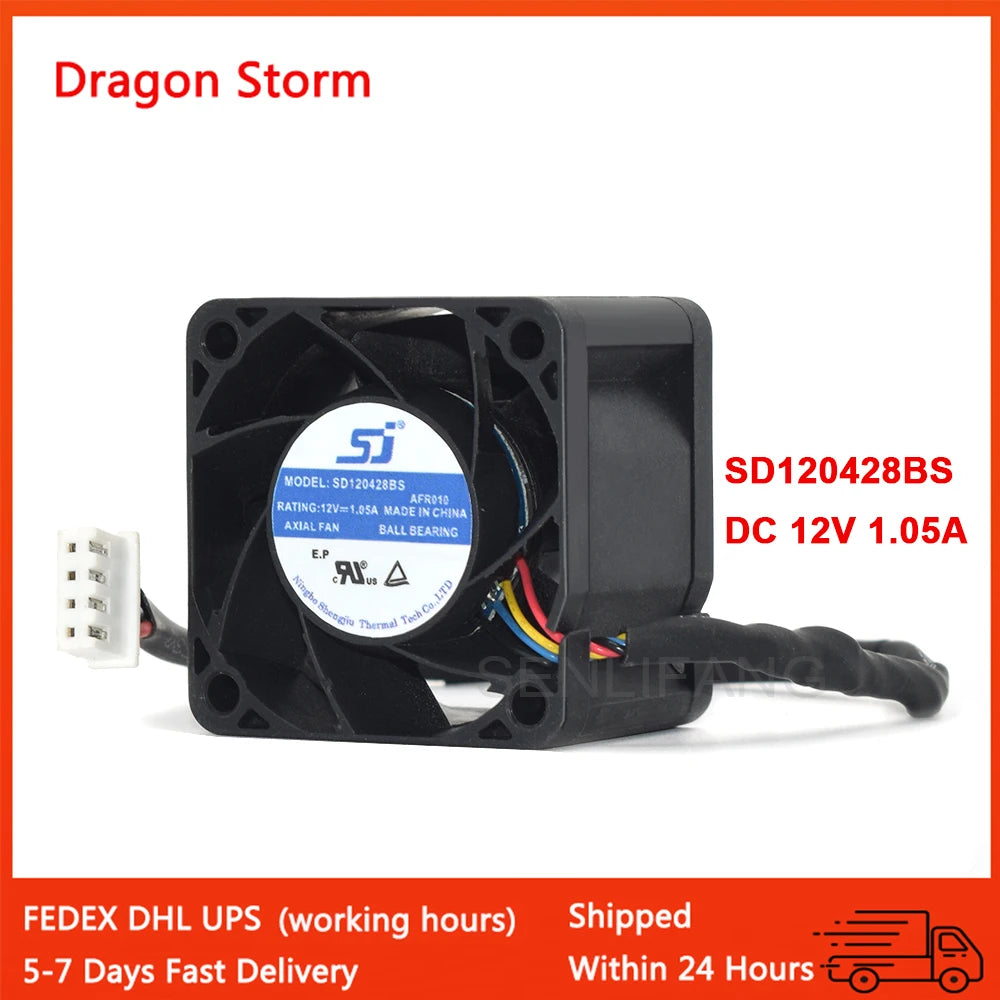 Brand New 1066 Cooling Fan SD120428BS 4028 40X40X28mm 40mm 12V 1.05A 4Pin High Speed Server Fan Axial Fan