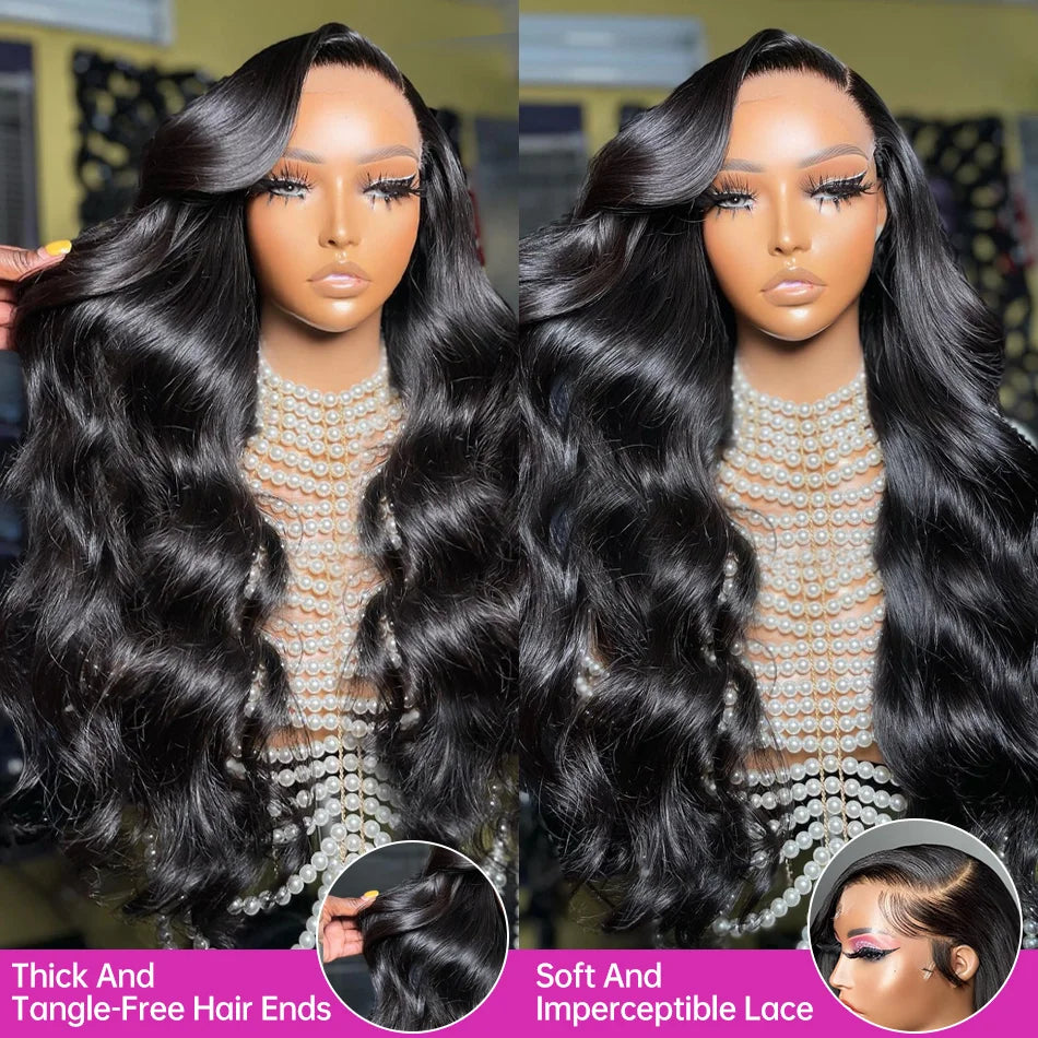 180% 13X6 Lace Frontal Body Wave Wig Transparent Indian Perruques For Women 13X4 Lace Frontal Wig Human Hair Pre Plucked Wig