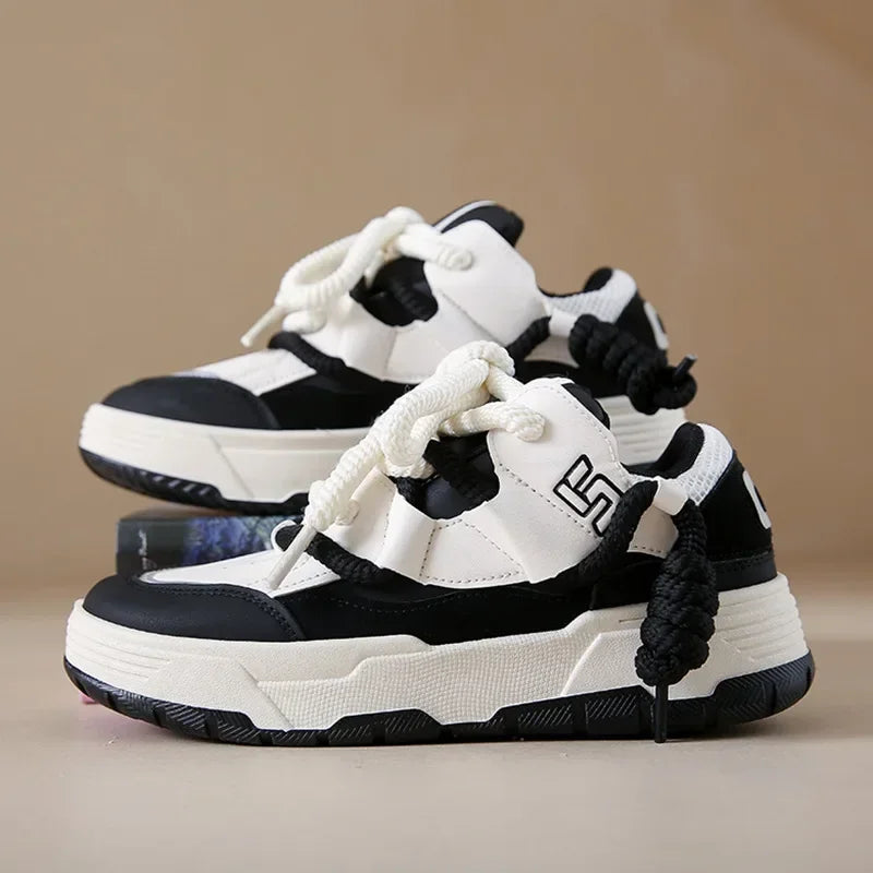 Trendy Women's Men Chunky Sneakers Versatile Casual Thick Soled Board Shoes Female Little White Shoes Walking Shoe Hombre Mujer