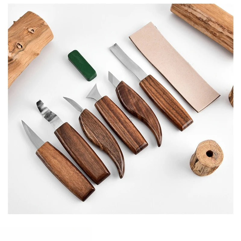 Wood Carving Kit Wood Tools Hand Carving Knife Set File Spoon for Beginners Whittling Woodworking Luxury Woodcarving Knife Set