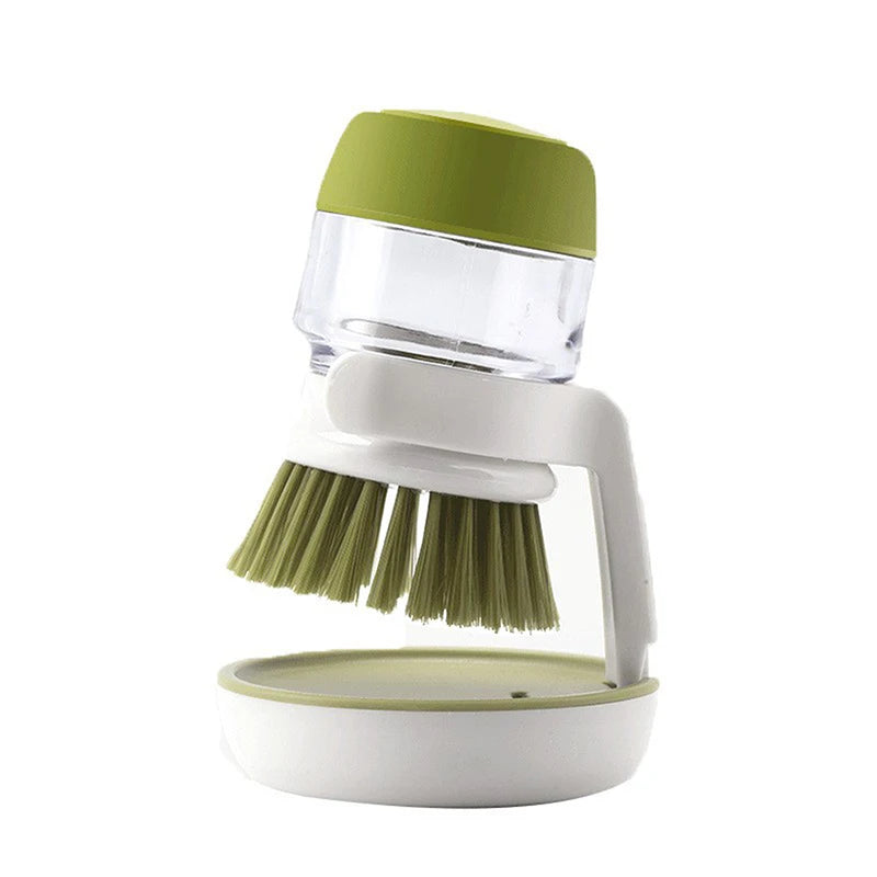 Kitchen Cleaning Brush Liquid Addition Soap Brush Household Kitchen Pot Scrubbing Brush Dishwashing Brush Liquid Soap Dispenser