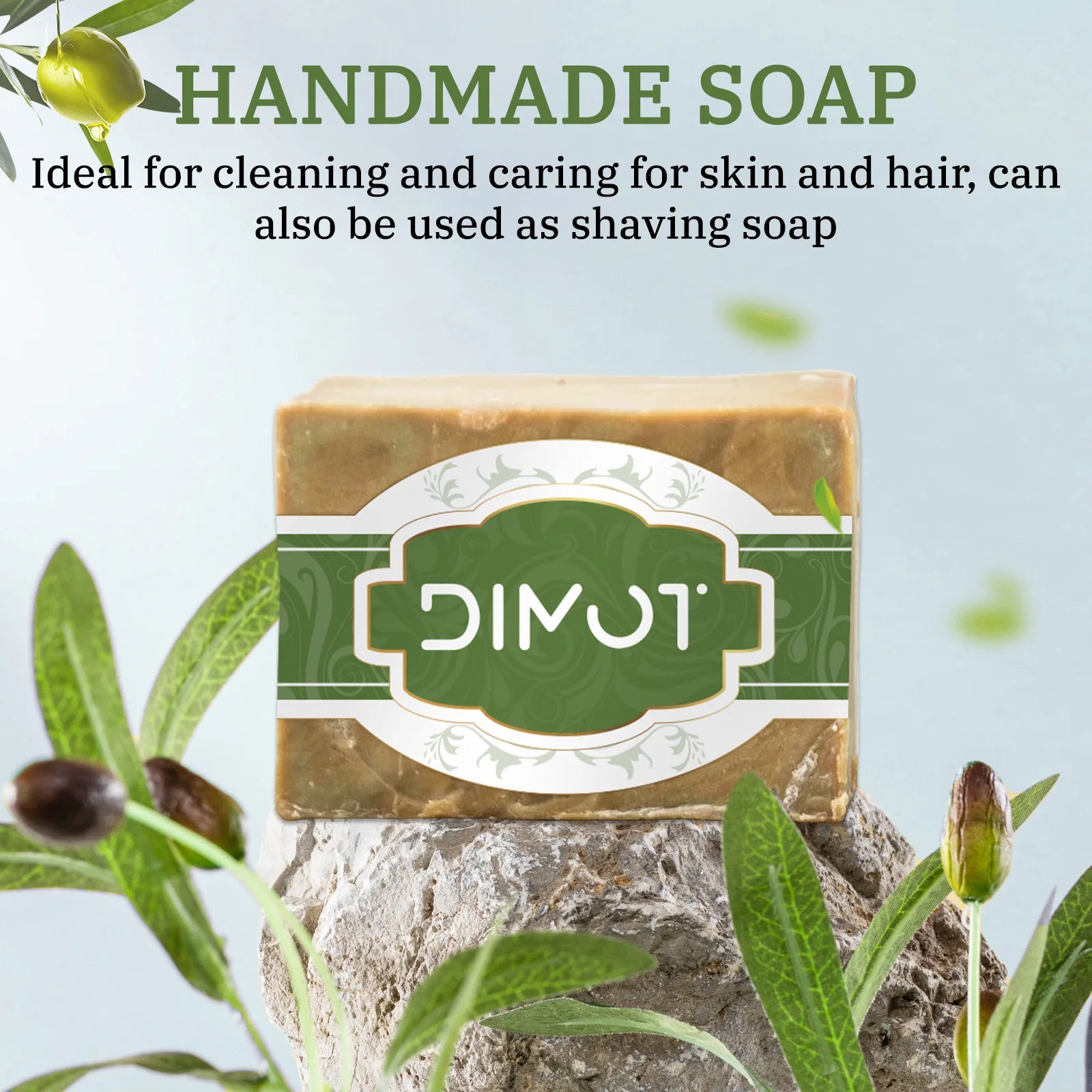 Gentle Olive Oil & Laurel Soap Bar 200g - Handmade, Natural for Face, Body & Hand, Plant-Based Cleansing, All Skin Types