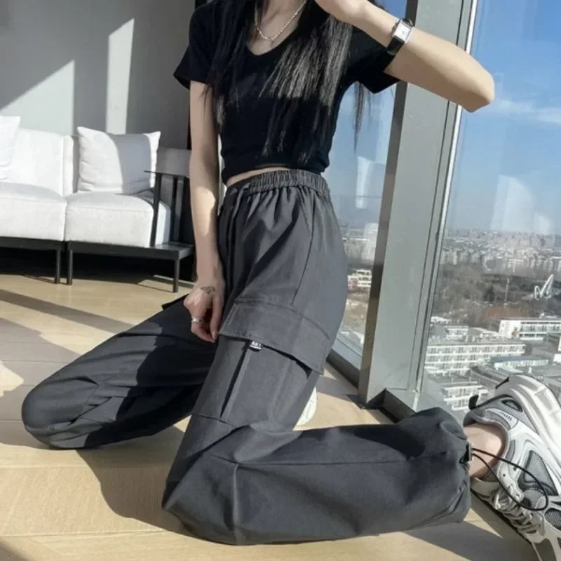 New In Korean Fashion Cargo Pants for Women Comfortable Stretch High Quality Xxl Vintage G Trends 2025 90s Casual Woman Trousers