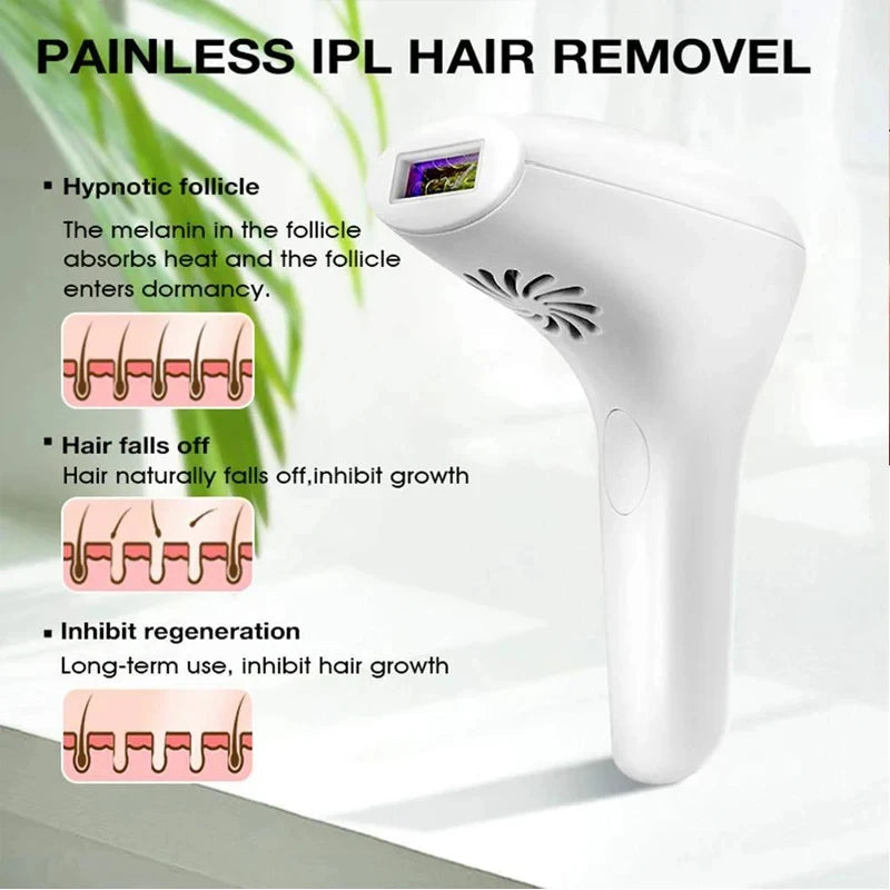 990,000 Flashes IPL Laser Hair Removal Device for Women, Painless Permanent Hair Remover for Home Use, Body, Bikini, and Face
