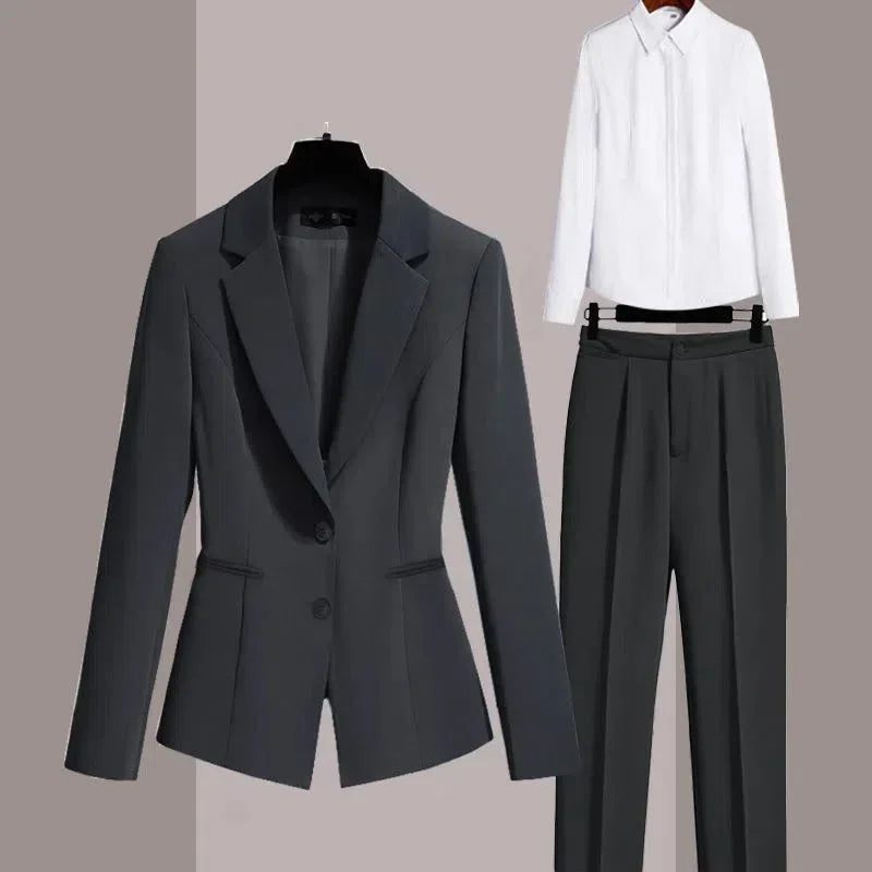 Two Pieces Sets Pants for Woman Shirt Outfits Blouse and Trousers Suits Office Women's 2 Pant Set Wear To Work Black Blazer Xxl