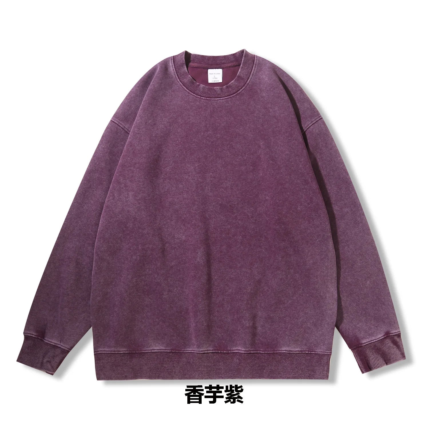 Woman Men Solid Washed Sweatshirt Cotton Acid Wash Hoodies Autumn Warm Crewneck Pullover Fashion Vintage Oversize Female Clothes