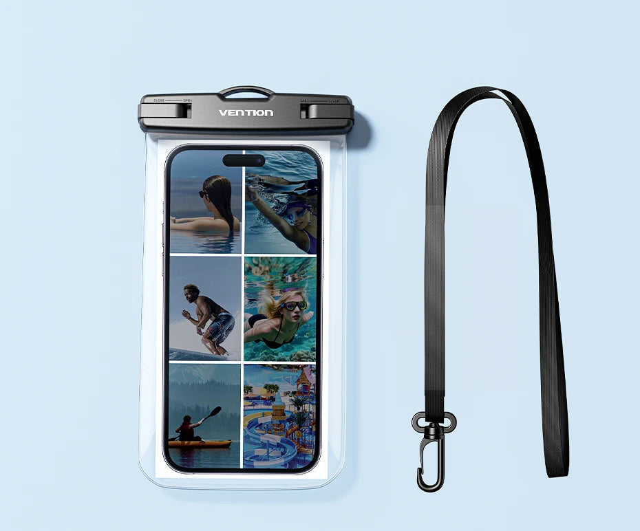 Vention Phone Pouch Bag Waterproof 7.2 inch IPX8 Phone Case Phone Protector Cover for iPhone 17 16 15 Underwater Dry Bag Skiing