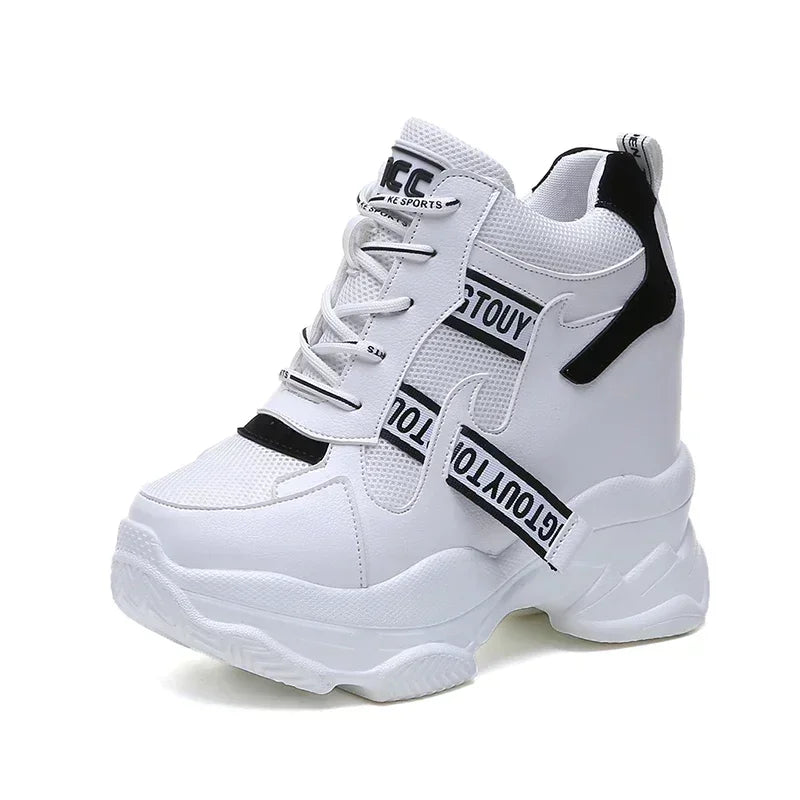 2025 NEW High Quality Chunky Platform Outdoor Sneakers Women Super High Heels Casual Shoes Woman Height Increasing Boot Mujer