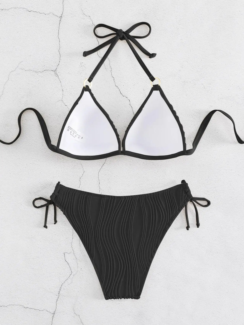 Bikini Set Women Low Waist Sexy Two Piece Swimsuit Women's Solid Color Black Lace-up Push Up Brazilian Bikinis Bathsuit