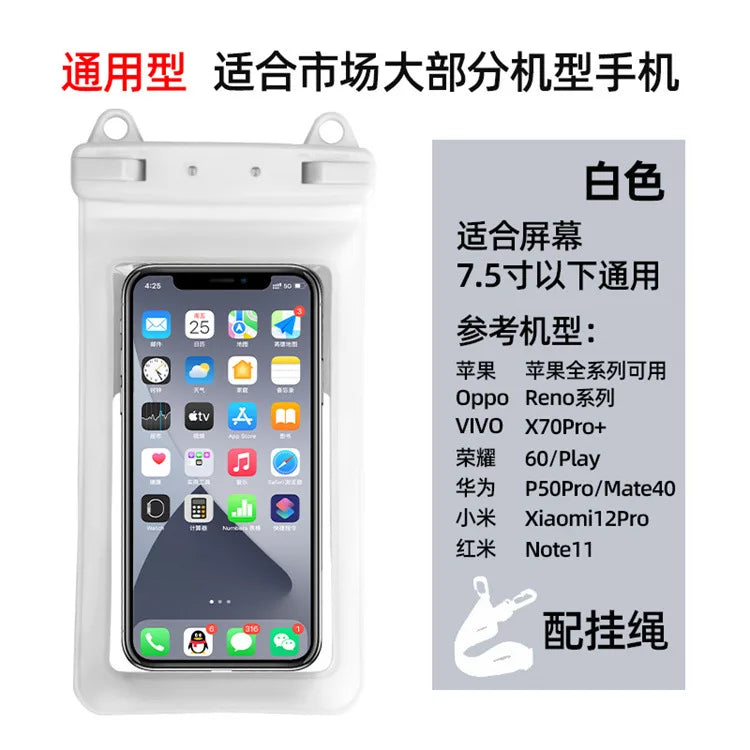 Universal Waterproof Mobile Phone Case Diving Surfing PVC Bags 7.5inch Phone Waterproof Pouch Cover Underwater Swimming Dry Bag