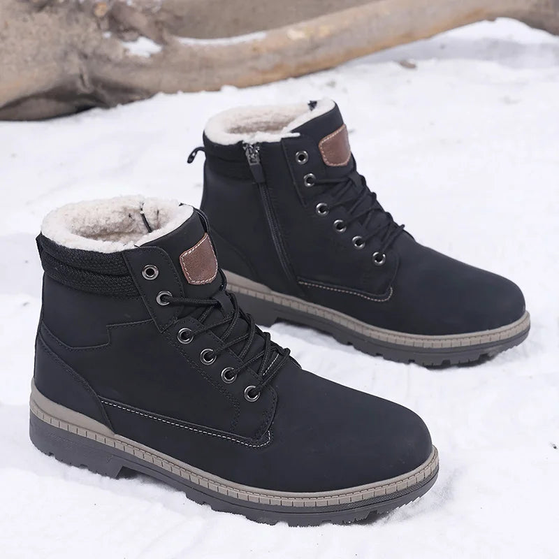 Outdoor Leisure High Top Footwear Fashion Classic Winter Hiking Shoes Warm Anti Slip Ankle Snow Boots Men's Casual Shoes