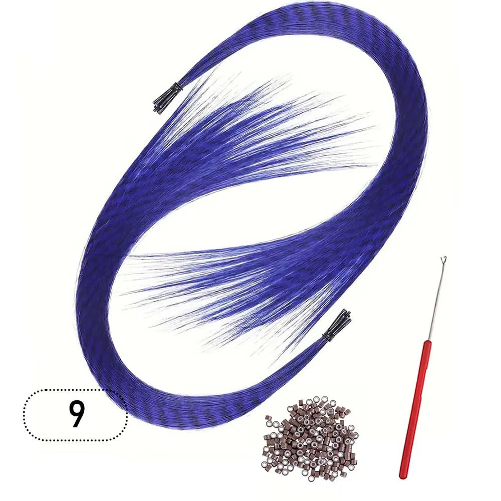 Synthetic Colored I-Tip Faux Feather Hair Extensions 16" 20 Strands Women's Heat Resistant Fiber Festival Extensions Accessories