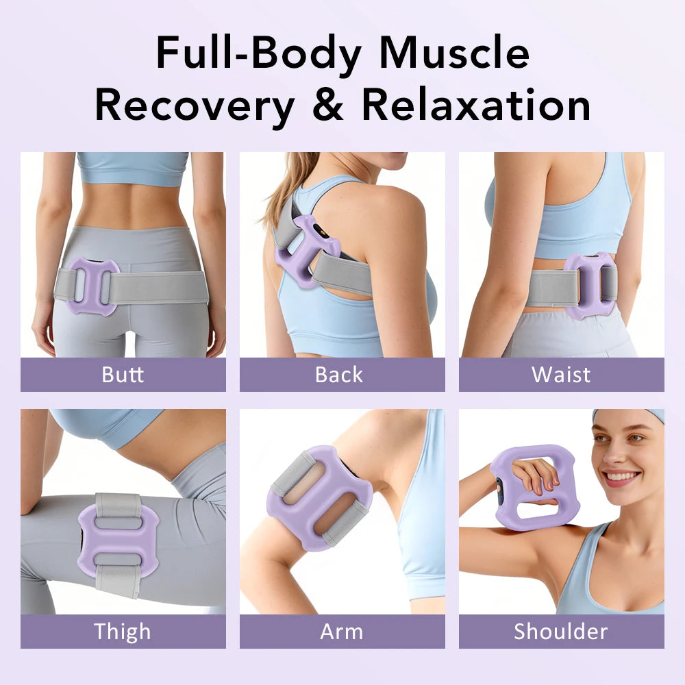Electric Full-Body Fascia Massager with Belt Dual-Ring Ergonomic Portable Vibration Fat Loss Deep Tissue Body Muscle Relaxation