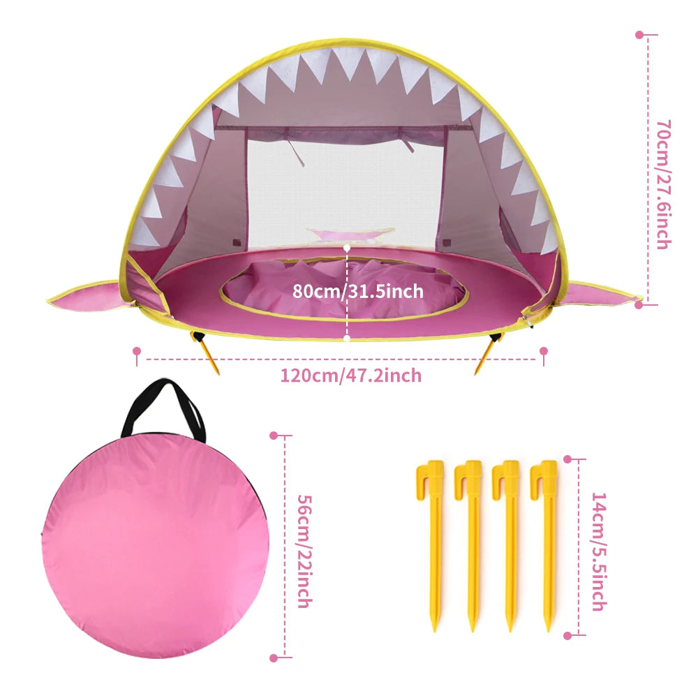 Baby Beach Tent Uv-protecting Sunshelter With A Pool Baby Kids Beach Tent Pop Up Portable Shade Pool UV Protection Sun Shelter