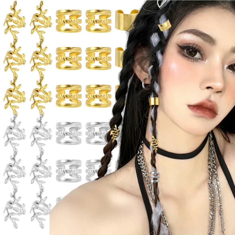 100pcs Dreadlock Hair Rings Hair Jewelry Cuffs Clip Hair Braids Dirty Braids Bead Hippie Hairpin Accessories Headwear for Women
