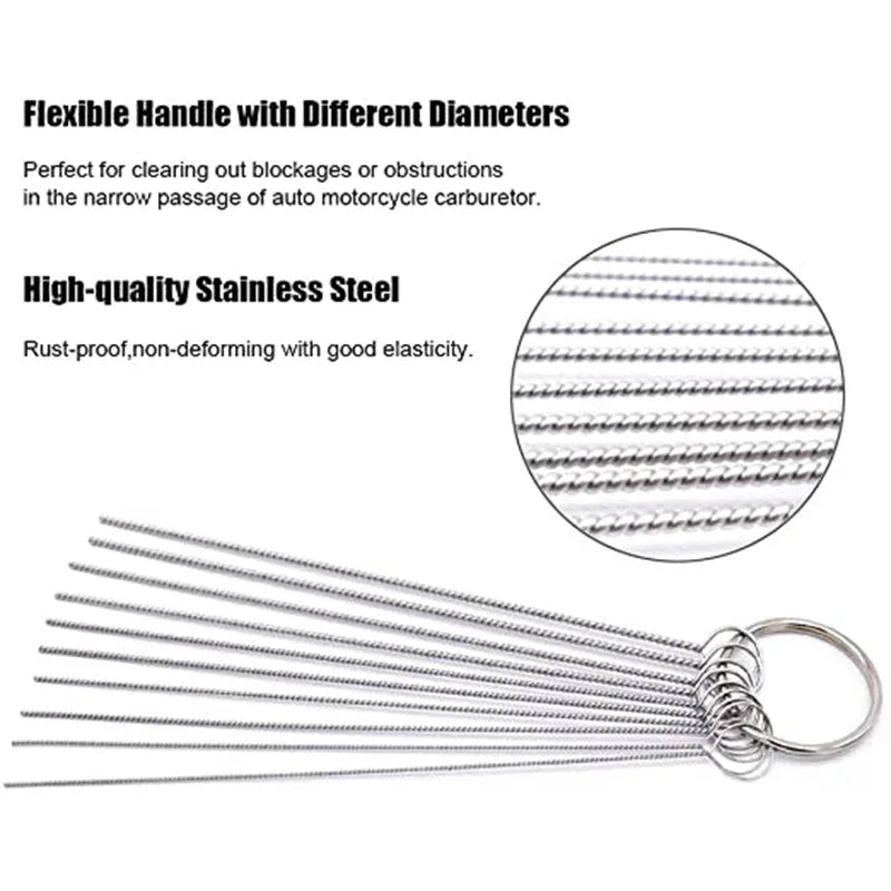 Hot Brushes Cleaner Tools for Automobile Motorcycle ATV Welder Carb Chainsaw Carburetor Carbon Dirt Jet Remove Cleaning Needles