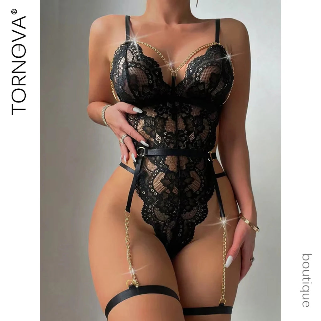 Tornova Luxury Lingerie Set Sexy Female Underwear Below Bra Panties Set Attractive Chest Suspenders Womans Clothing Briefs New