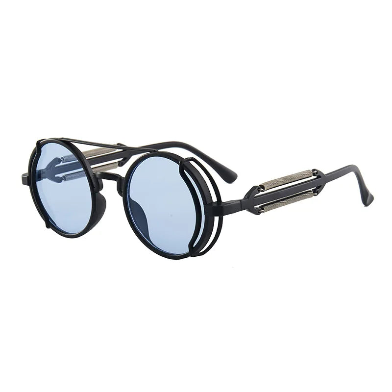Retro Classic Steampunk Sunglasses UV400 Round Frame Design Colored Lenses Glasses Eyewear Gothic Men Women Sunglasses Steampunk