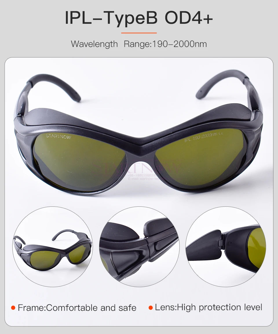 Laser Glasses 190nm-2000nm IPL Hair Removal Safety Eyepiece CE IPL OPT Soft PE Eye Mask Protective Eyepatches Laser Goggles
