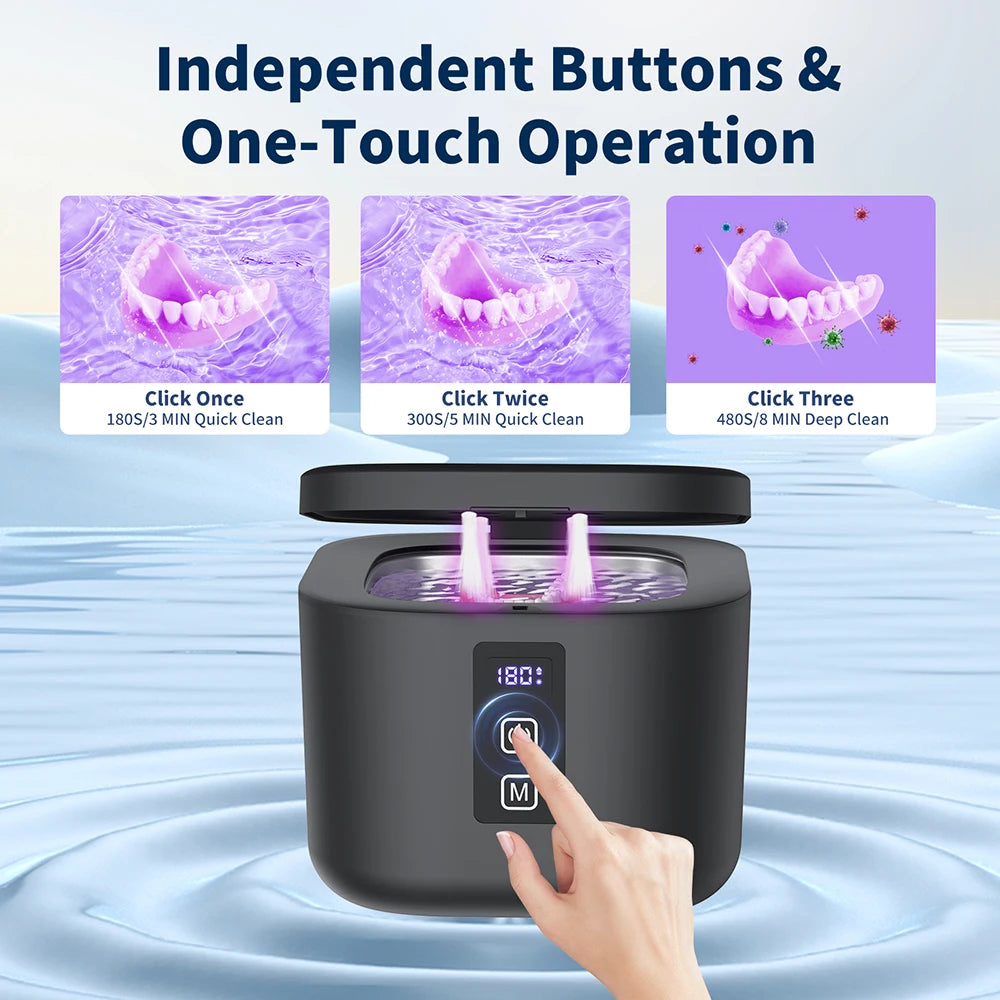 KUNPHY Ultrasonic Cleaner Bath Timer UV Light Jewelry Brush Glasses Manicure Stones Cutters Dental Razor Parts Ultrasound Sonic