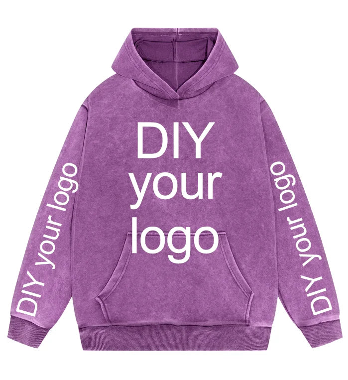 Washed Retro Hoodies 5 Colors 100%Cotton Hoody Customized Personalized Pattern Customization Pullover Team Logo Company Logo