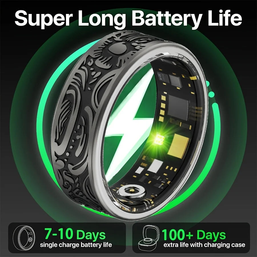 Smart Ring Heart Rate Blood Pressure Blood Oxygen Sleep Monitoring Step Counting Activity Tracking Family Friends Sharing Ring