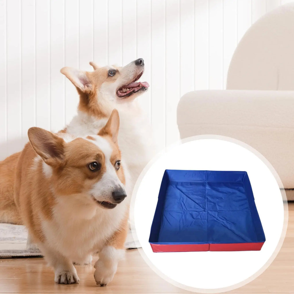 Dog Kiddie Pool PVC Square Shaped Folding Dog Bath Pool Non Inflatable Save Space small pet bathtub For Puppy Cats Pet Supplies