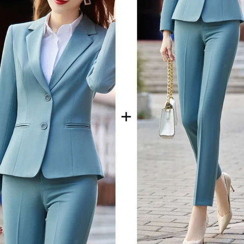 Two Pieces Sets Pants for Woman Shirt Outfits Blouse and Trousers Suits Office Women's 2 Pant Set Wear To Work Black Blazer Xxl