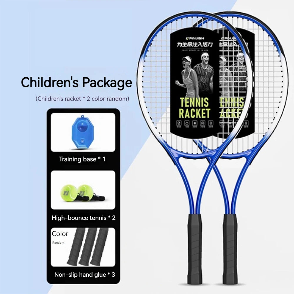 Beach Tennis Racket 2Pcs Kids Outdoor Sports Racquet Set Children's Beginners Serve Rebound Training Tennis Racket Set