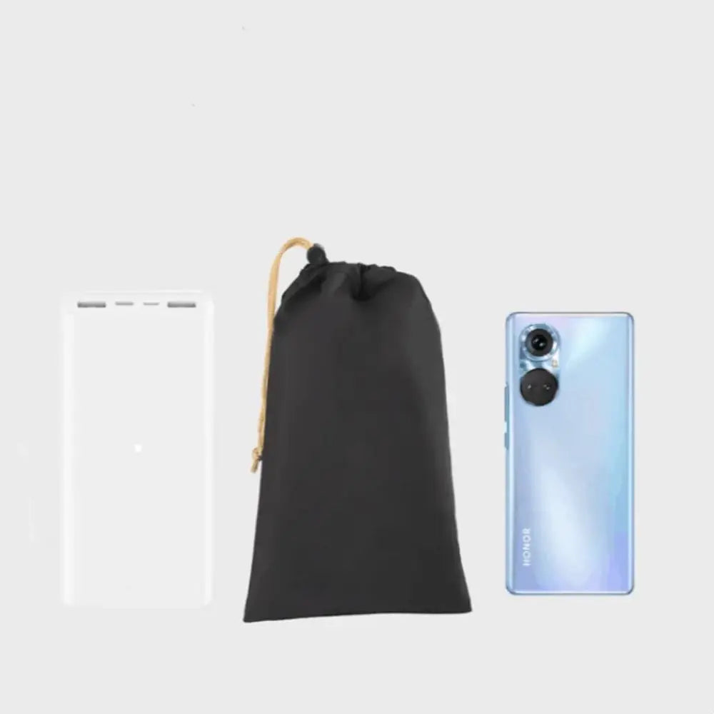 PU Leather Phone Storage bag with Draw String Waterproof Power Bank Case Large Capacity Dustproof Headphone Case Pouch