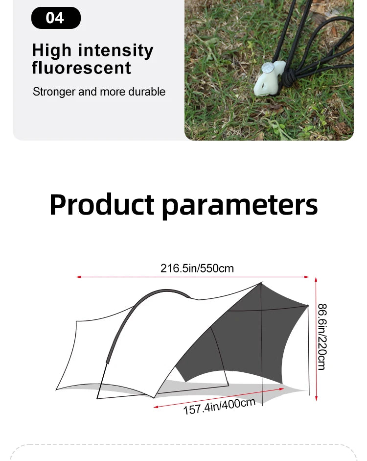 UPF50+ Lycra Beach Tent, Portable Sunshade Canopy with Sandbag Anchors, Windproof Outdoor Shelter for Camping, Fishing & Picnic