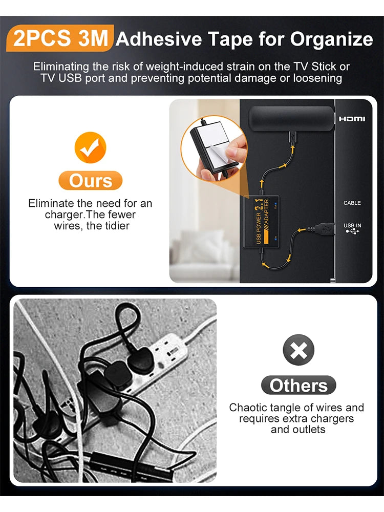 Fire Stick Power Adapter USB Power Cable for Fire TV Stick Streaming TV Sticks Directly from TV's USB Port