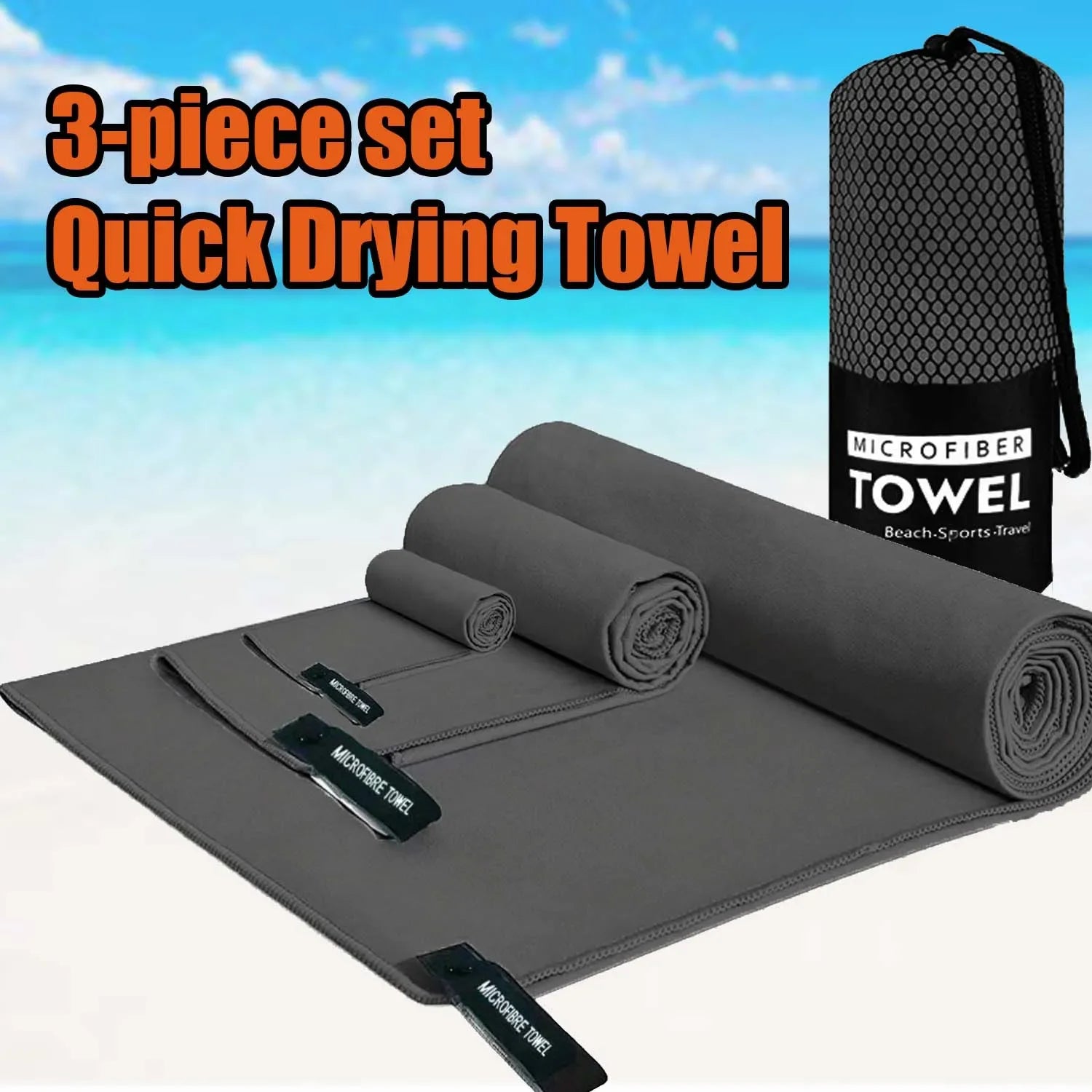 Quick Drying Towel, Lightweight Microfiber Sports Towel for Swimming, Beach, Camping, Gym, Yoga, Fast Dry Bath Towel Home