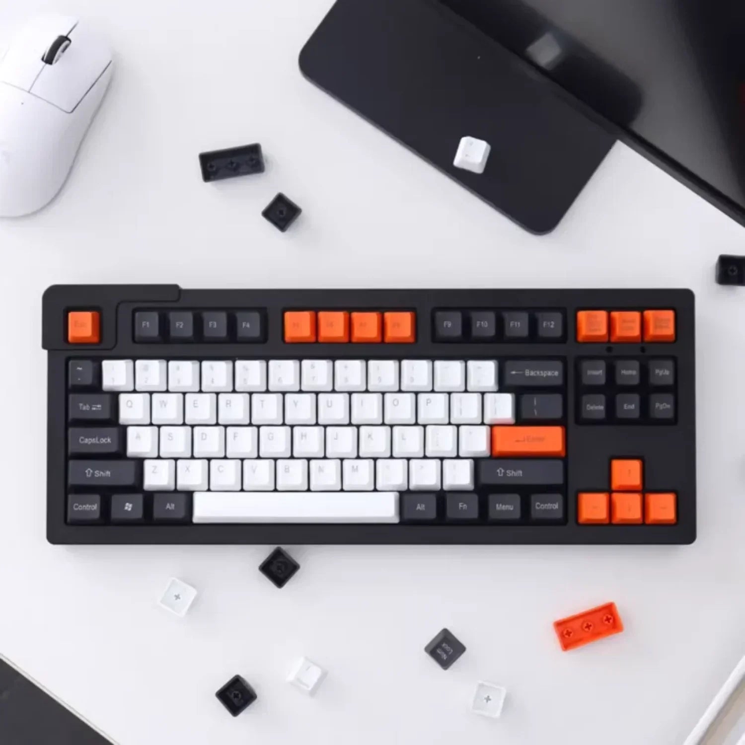 Large Carbon Solid Color Genuine/Side Engraved Keycaps PBT Thermal Sublimation for OEM Gateron MX Mechanical Keyboards