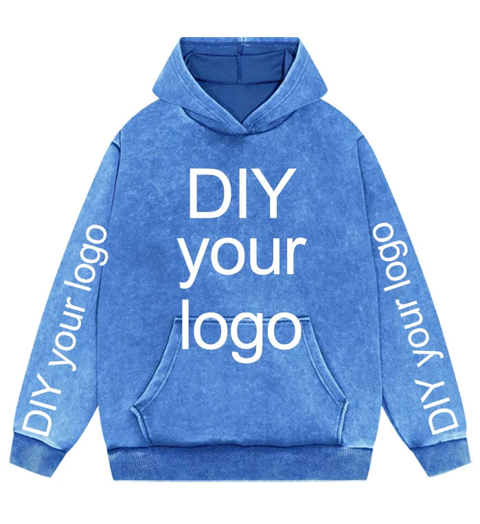 Washed Retro Hoodies 5 Colors 100%Cotton Hoody Customized Personalized Pattern Customization Pullover Team Logo Company Logo