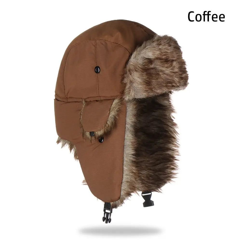 Men Women Trapper Bomber Hats Russian Ushanka Warm Winter Fur Earflap Ski Hat